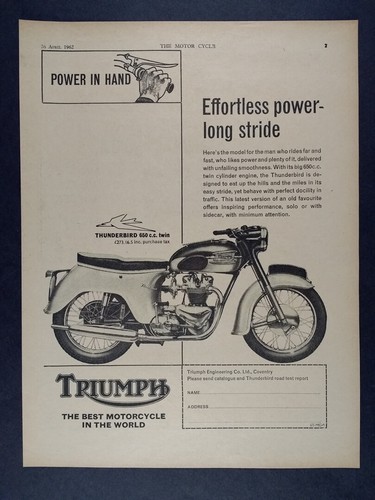 1962 triumph 650 thunderbird - 1962,