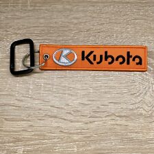 Kubota Tractor Keychain Embroidered Double Sided Key Fob w Carabiner Clip Hook