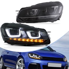 VLAND LED Projector Headlights For VW Golf MK6 2010-2014  W/Sequential Inidcator