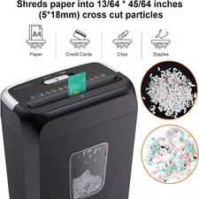 Commercial Paper Shredder Industrial 6 Sheet Cross Cut Heavy Duty Home Office