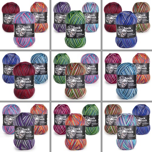 Mixed trio pack 4ply sock - mixed,