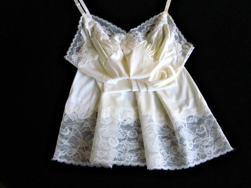 Vintage ivory full slip - ivory,