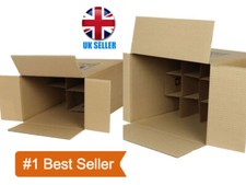 Strong Sturdy Cardboard Wine Bottle Carrier Mailing Boxes For 6 or 12 Bottles