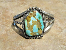 PREMIUM Vintage Navajo Hand Made Sterling Silver ROYSTON Turquoise Bracelet