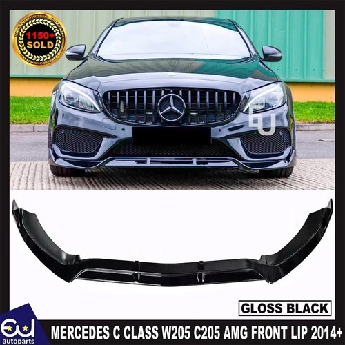 Gloss black front lip - front, splitter