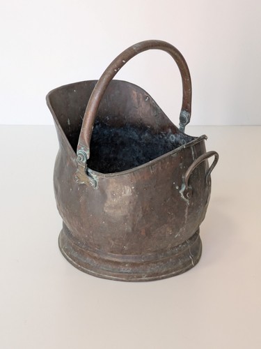 Vintage copper coal scuttle - copper,