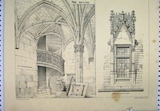 Original Old Antique Print