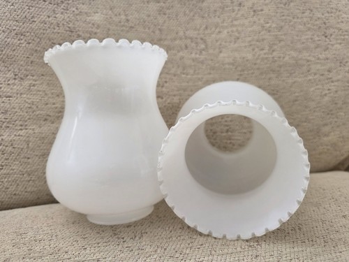 Pair vintage white milk - pair,