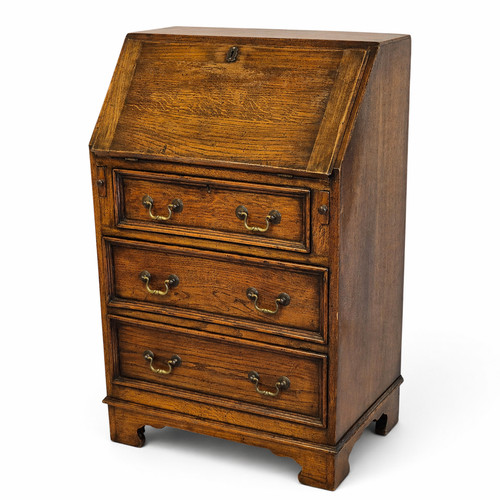 Antique oak bureau writing - oak,