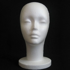 Female Styrofoam Mannequin Head Model Foam Display Stand for Wig Hair Glasses UK