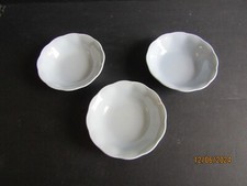 3-FRUIT BOWLS-VTG GRINDLEY ENGLAND "LUPIN PETAL" BLUE--STUNNING SKY BLUE