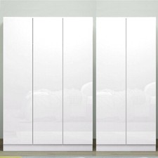 2 Door 3 Door High Gloss White Wardrobe Modern Bedroom Furniture Soft Close