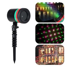 Outdoor LED Moving Laser Light Projector Red&Green Full Sky Star House Garden