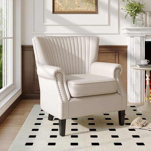 Upholstered wing back armchair - upholstered,