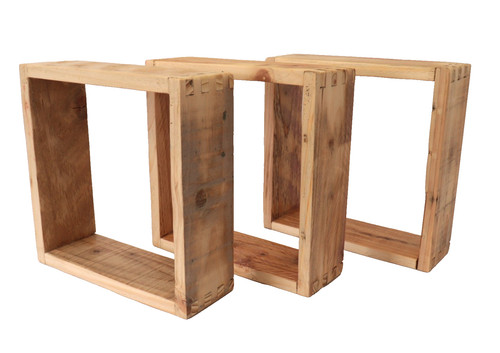 Square rustic wooden display - square,