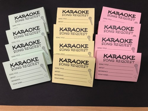 Karaoke song request slips - request,