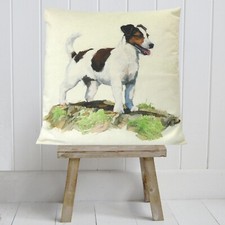Jack Russell Terrier Dog Cushion Cover Decorative Animal Country Cottage Gift