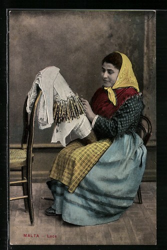 Malta lace maltese woman - malta,,