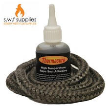 Black Stove/Fire Rope 8mm 2m Length & Glue Kit Woodburner Log Burner Door Seal 