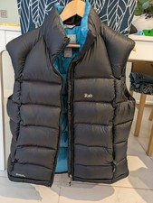 RAB Womens Microlight Puffer Vest Gilet Pertex Nlack/Blue Size Uk 14