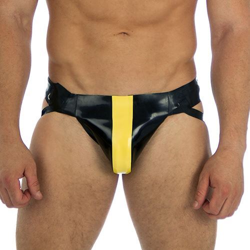 Men latex rubber jock - men's, strap