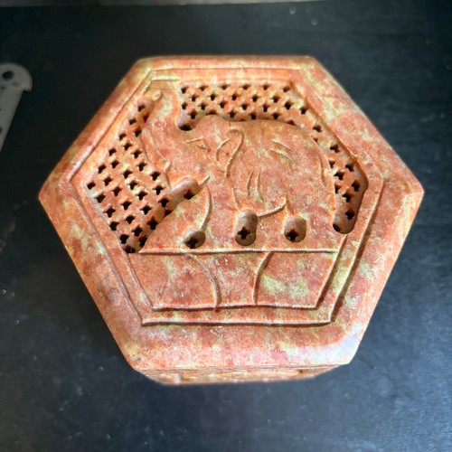 Vintage hand carved soapstone - hand,