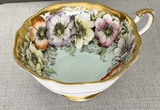 Rare Paragon China Cabinet Cup Painted Poppies With Gilding Hairline To Handle 