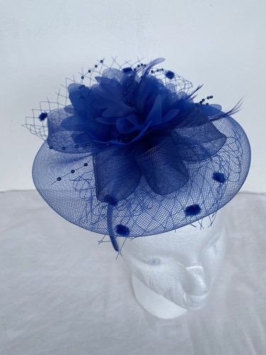 Royal blue fascinator - royal, with
