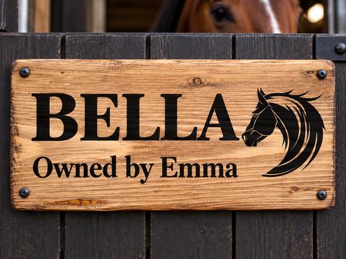 Horse name plate - plate, stable