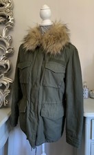 H&M Khaki Parka Coat Womens UK