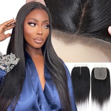 Sew in Indian Virgin Human Hair Bundles Weave Weft With 4x4 T-Part Lace Closure