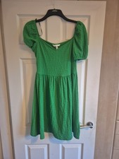 Bnwt H&M Green Fit And Flare Dress Size Medium