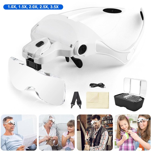 Magnifying glass headset led - glass, 2