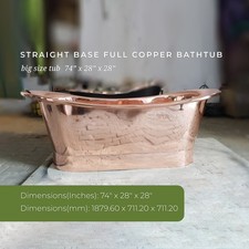 Straight Base Copper Bathtub