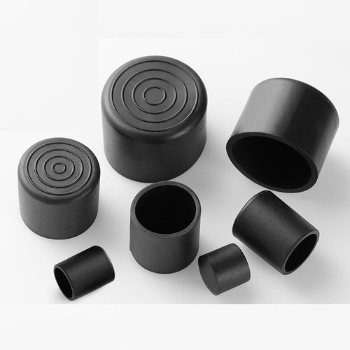 Round plastic end cap - cap, black
