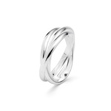 Thin 925 Silver Russian Wedding Ring, Plain Triple Interlocking Rolling Ring