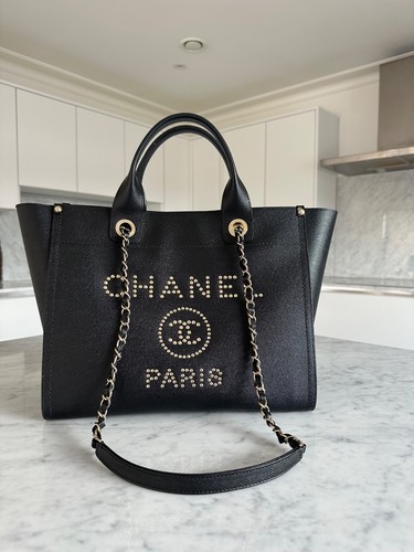 Chanel deauville black leather - chanel,