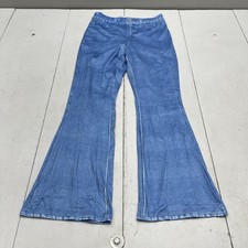 Faux Denim Bell Bottom Pants