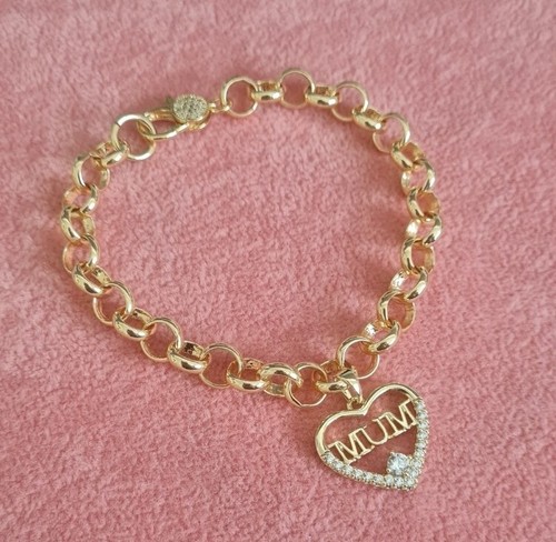 Gold belcher bracelet 8mm mum - gold,