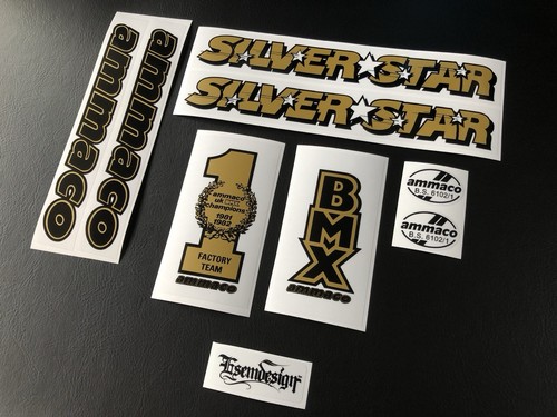 Ammaco silver star bmx decal - ammaco,