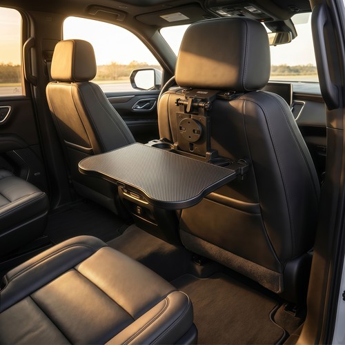 Folding car back seat - folding, table