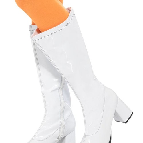 Abba white retro - patent, boots