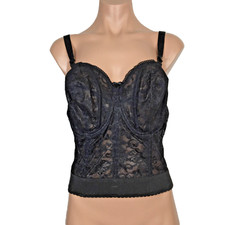 BRAND NEW Goddess Lace Longline CORSET Bra 0689 BLACK LACE 34FF (US) Bustier