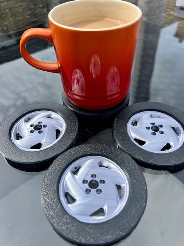 Alloy wheel style coaster - alloy,