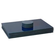 12pc Rectangle Glass Placemats & Round Coasters Set 40cm x 30cm