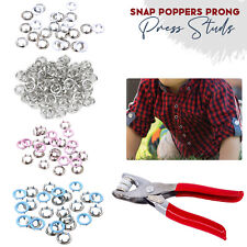100PCS Prong Pliers Ring Press Studs Snap Popper Fasteners 9.5mm DIY Tool Kit