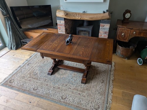 Large oak extending refectory - large,