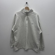 Vintage Nike White Embroidered Quarter Zip Sweater