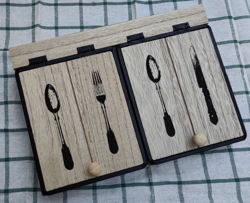 Vintage natural wooden cutlery - natural,