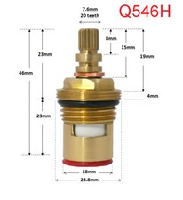 Tap Valve Cartridge Replacement Premium Ceramic Quarter Turn gland 20 teeth 1/2"